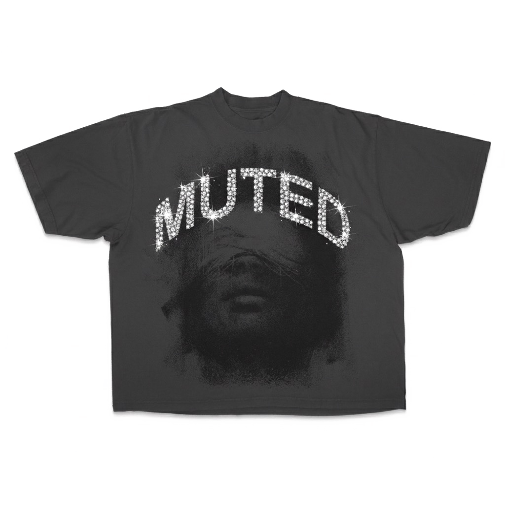 Muted Rhinestone Drop Shoulder Tee