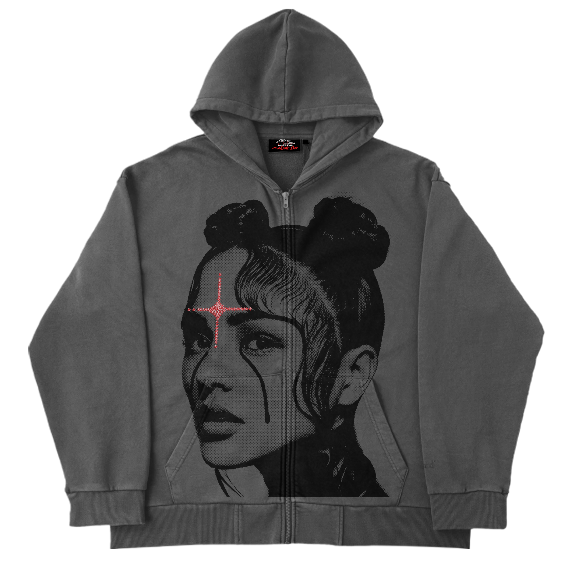 Spiritual Girl Rhinestone Zip Up