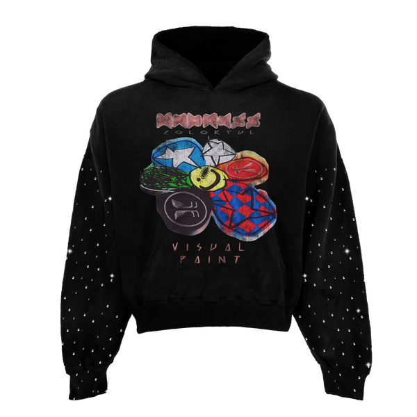 Visual Paint Rhinestone Hoodie