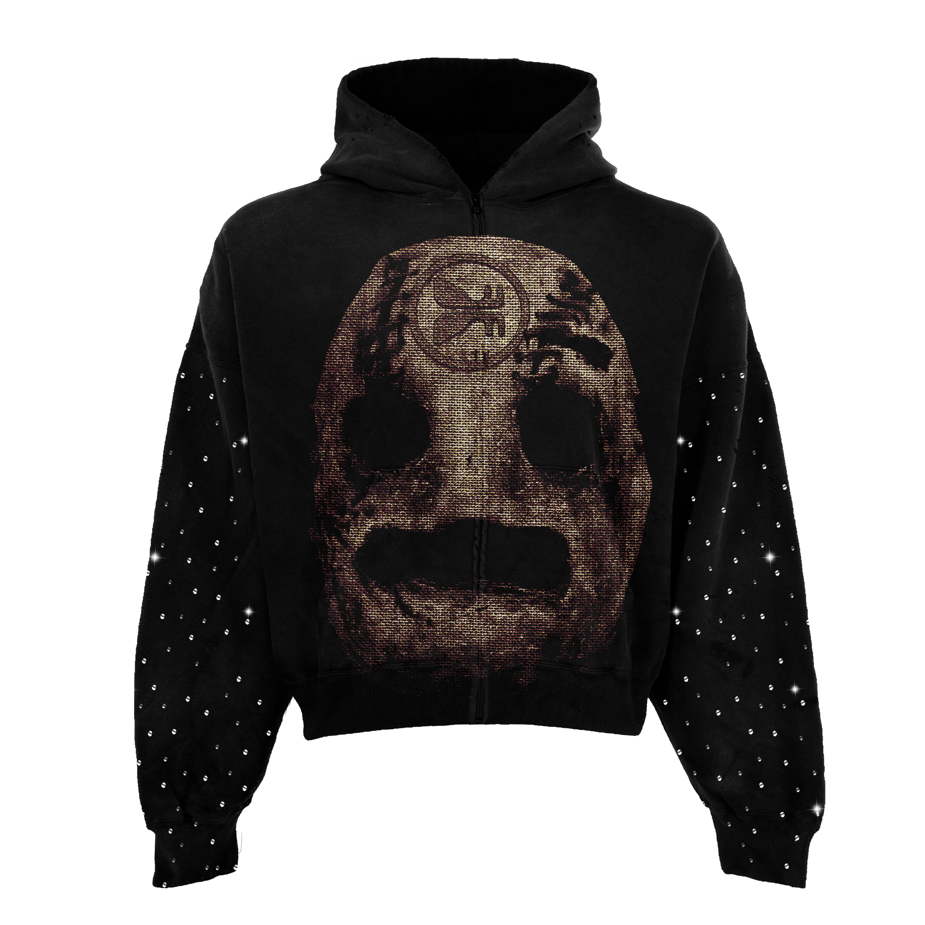Tombface Rhinestone Zip Up