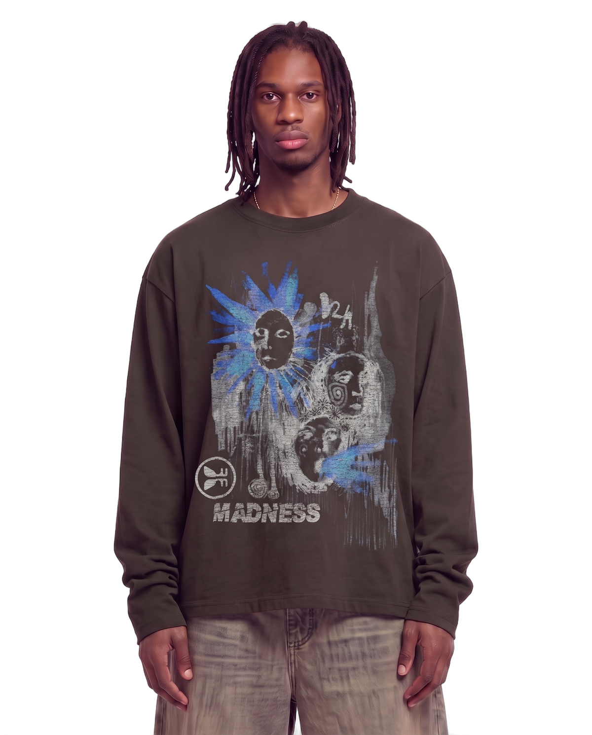 Sunstroke Baggy L/S Tee on body - Off Black