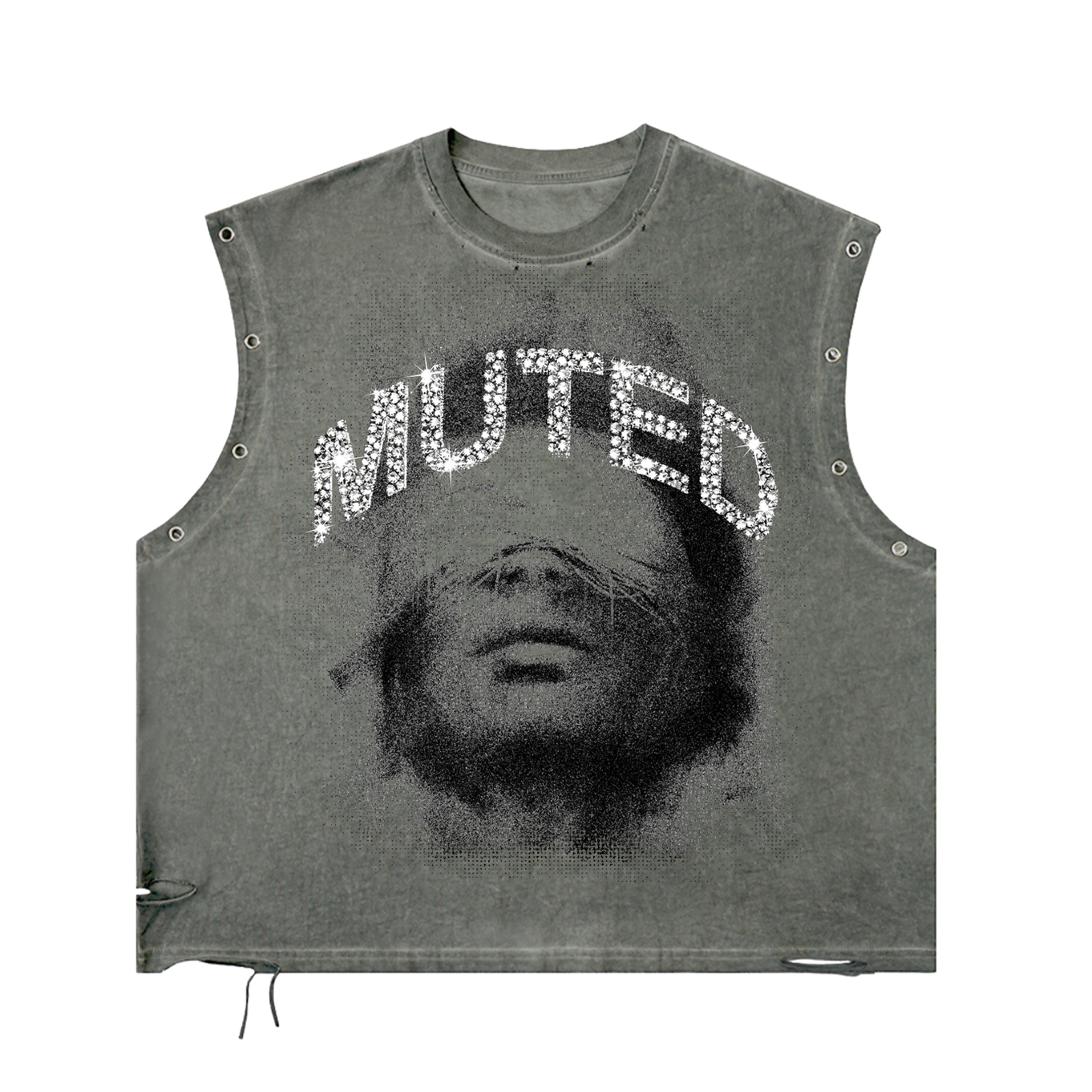 Muted Rhinestone Utility Cut Tee