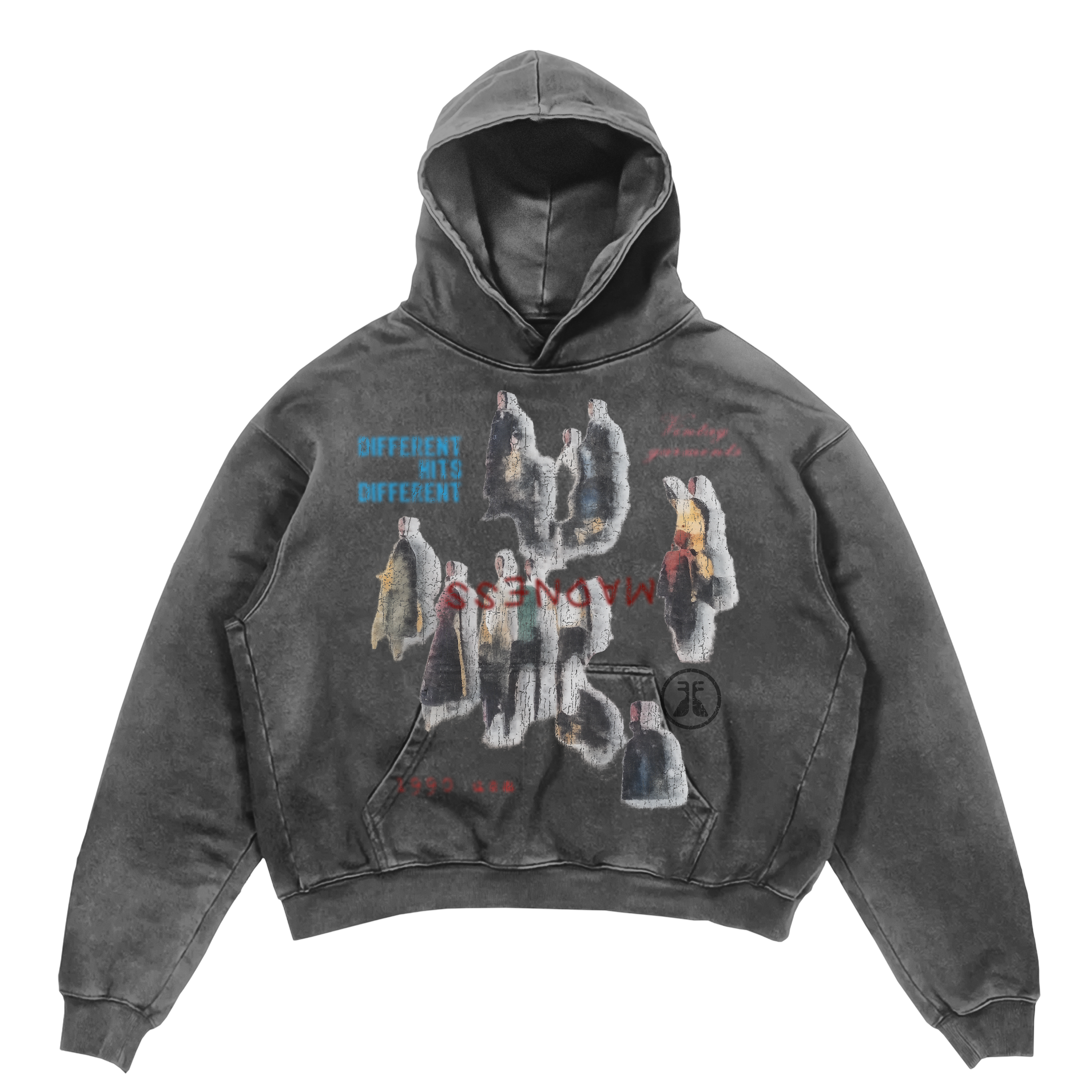 Water Damage Hoodie - Grey