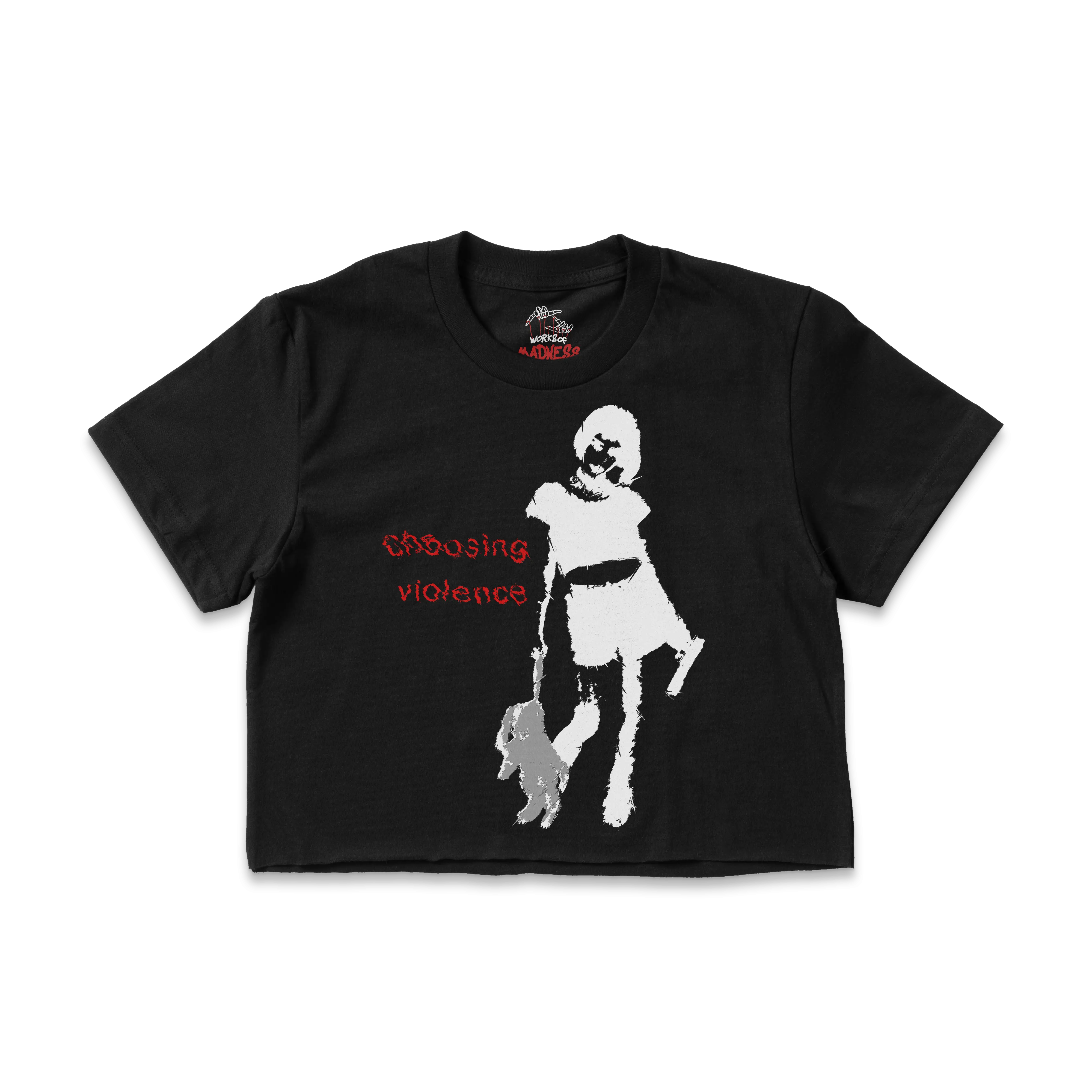 Choosing Violence Ladies Crop Tee WorksOfMadness