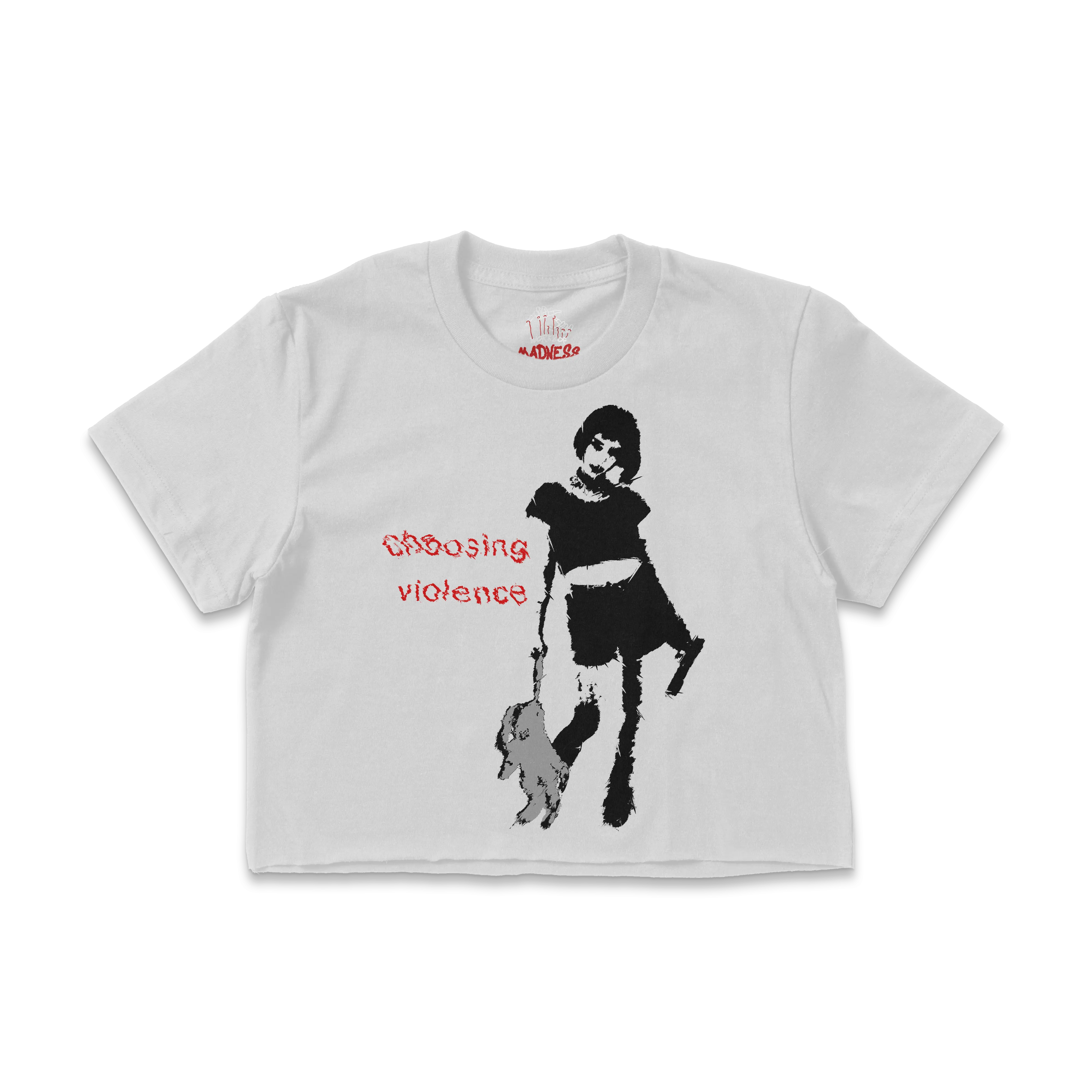 Choosing Violence Ladies Crop Tee WorksOfMadness