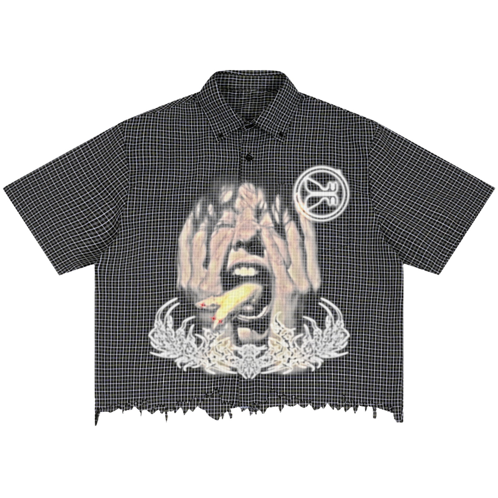 Mouse Trap Distress Button Up