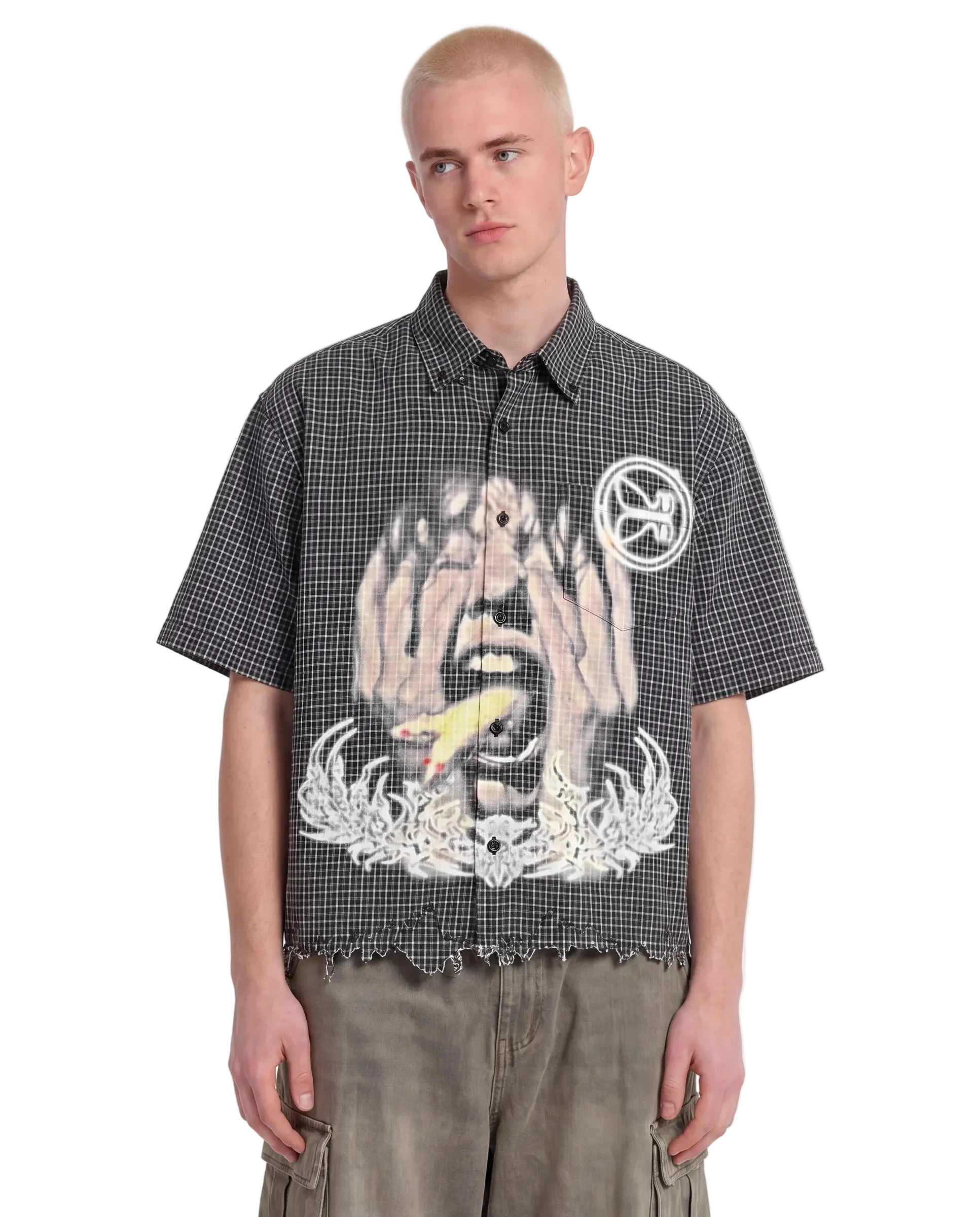 Mouse Trap Distress Button Up