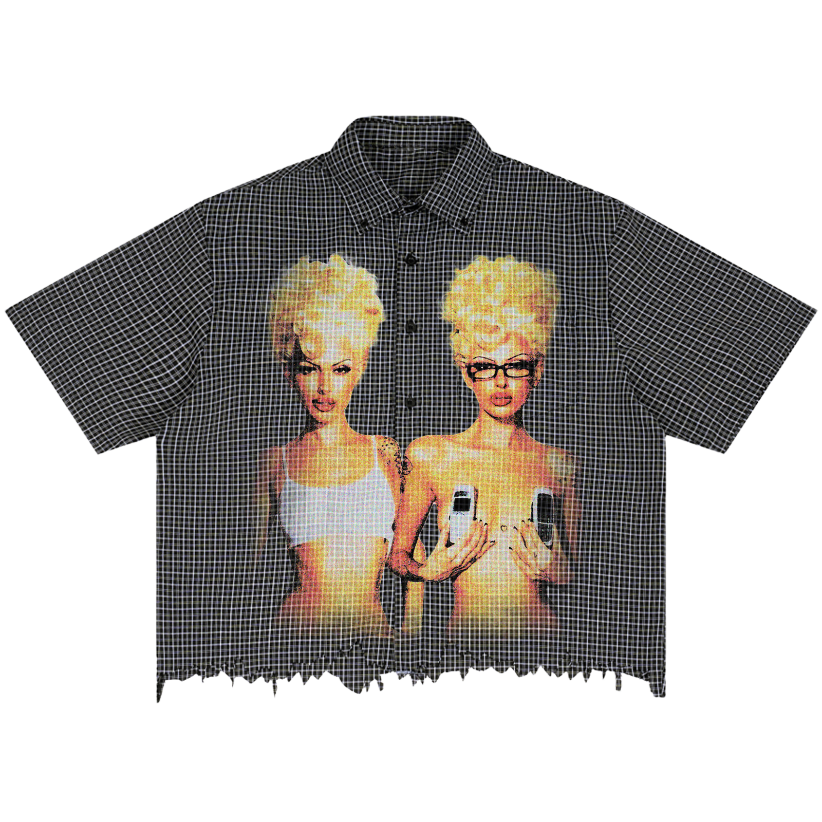 Blondes Distress Button Up