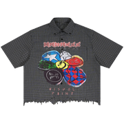 Visual Paint Distress Button Up