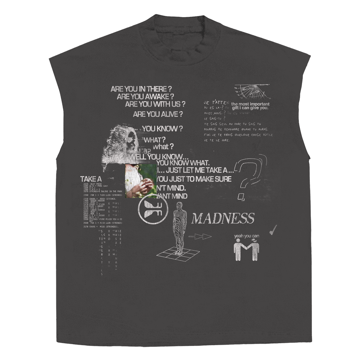 Awake Sleeveless Tee - Grey
