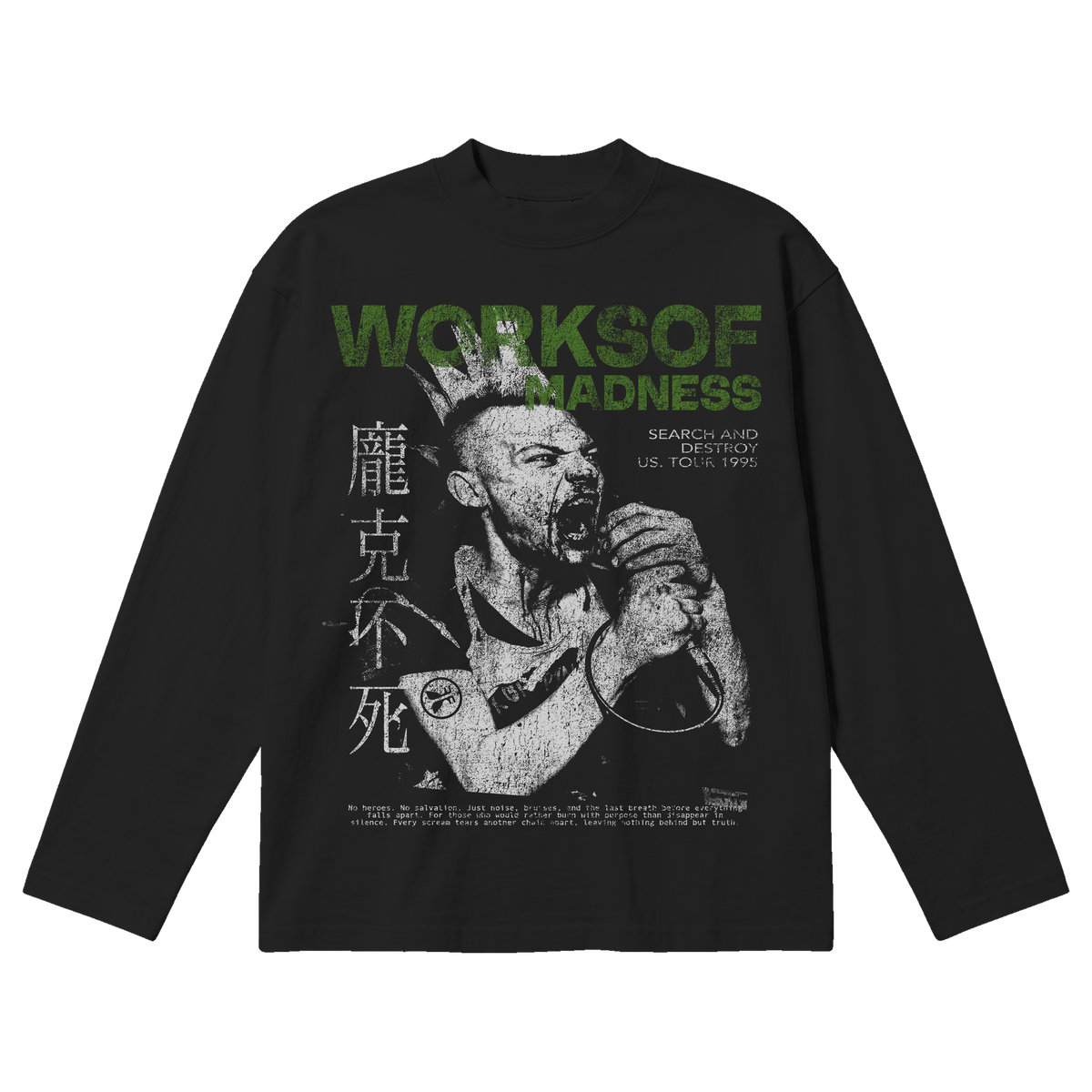 No Heroes Baggy L/S Tee - Black