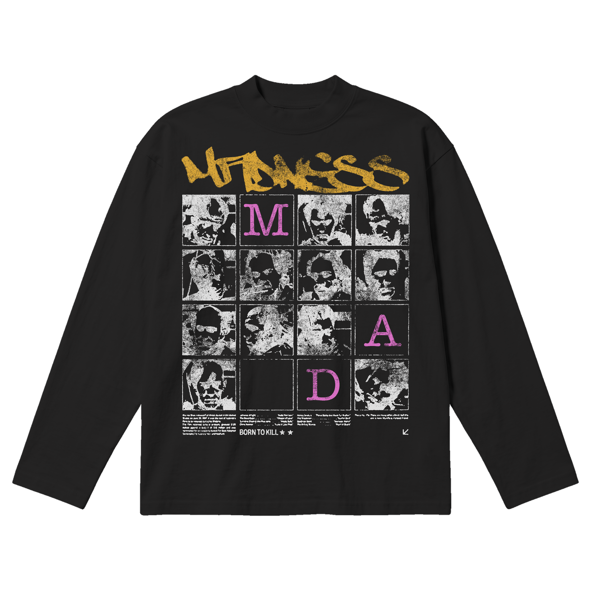 Split Persona Baggy L/S Tee - Black