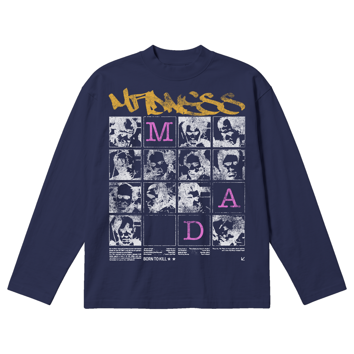Split Persona Baggy L/S Tee - Blue