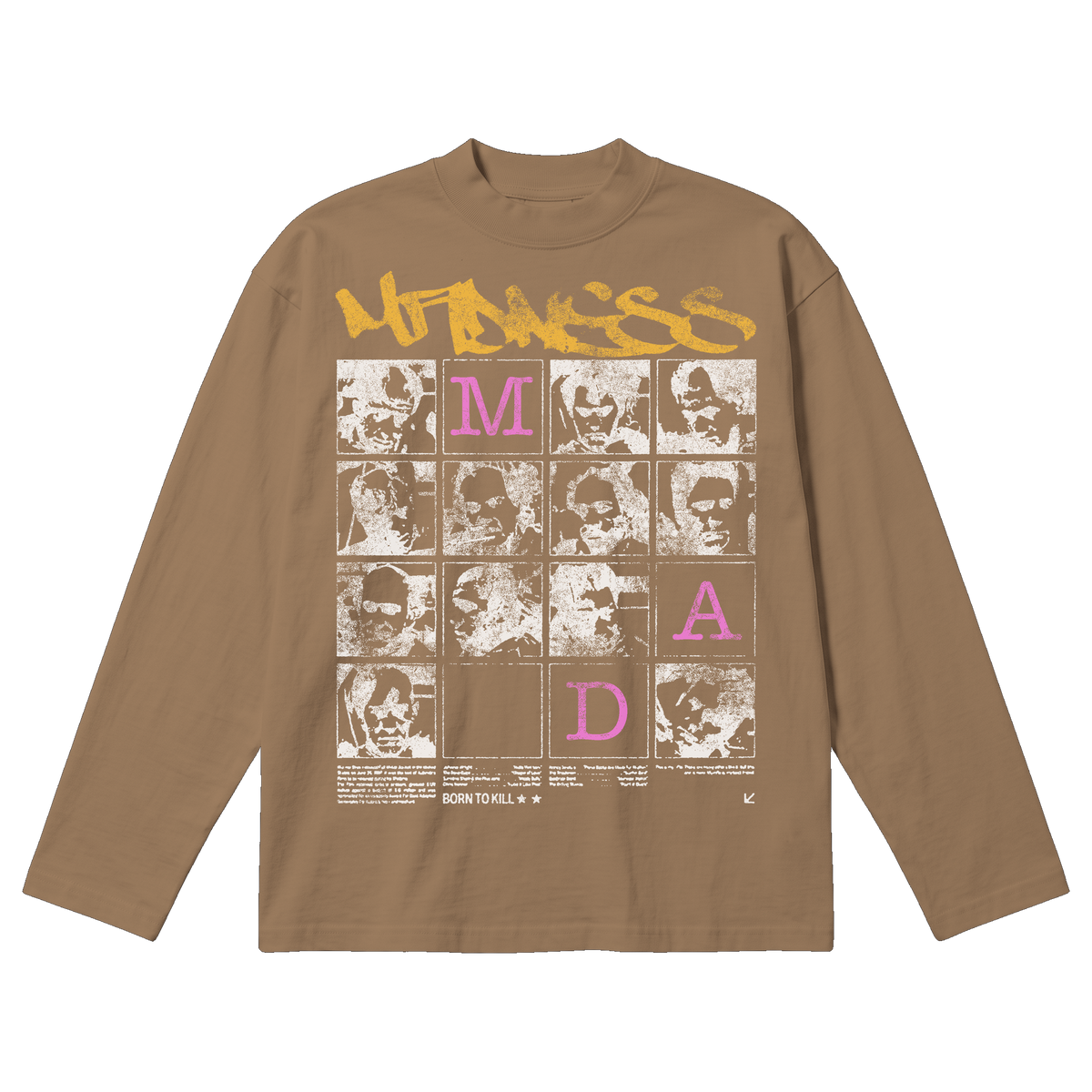 Split Persona Baggy L/S Tee - Latte