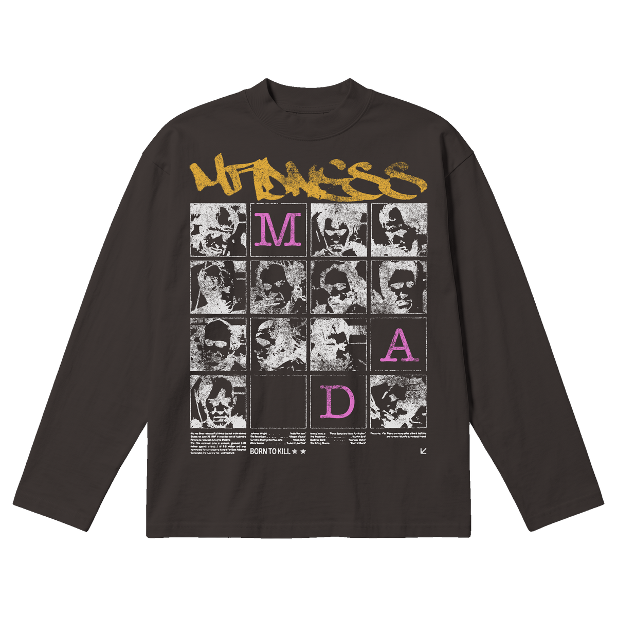 Split Persona Baggy L/S Tee - Off Black