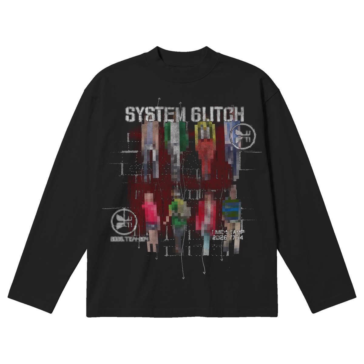 System Glitch Baggy L/S Tee - Black