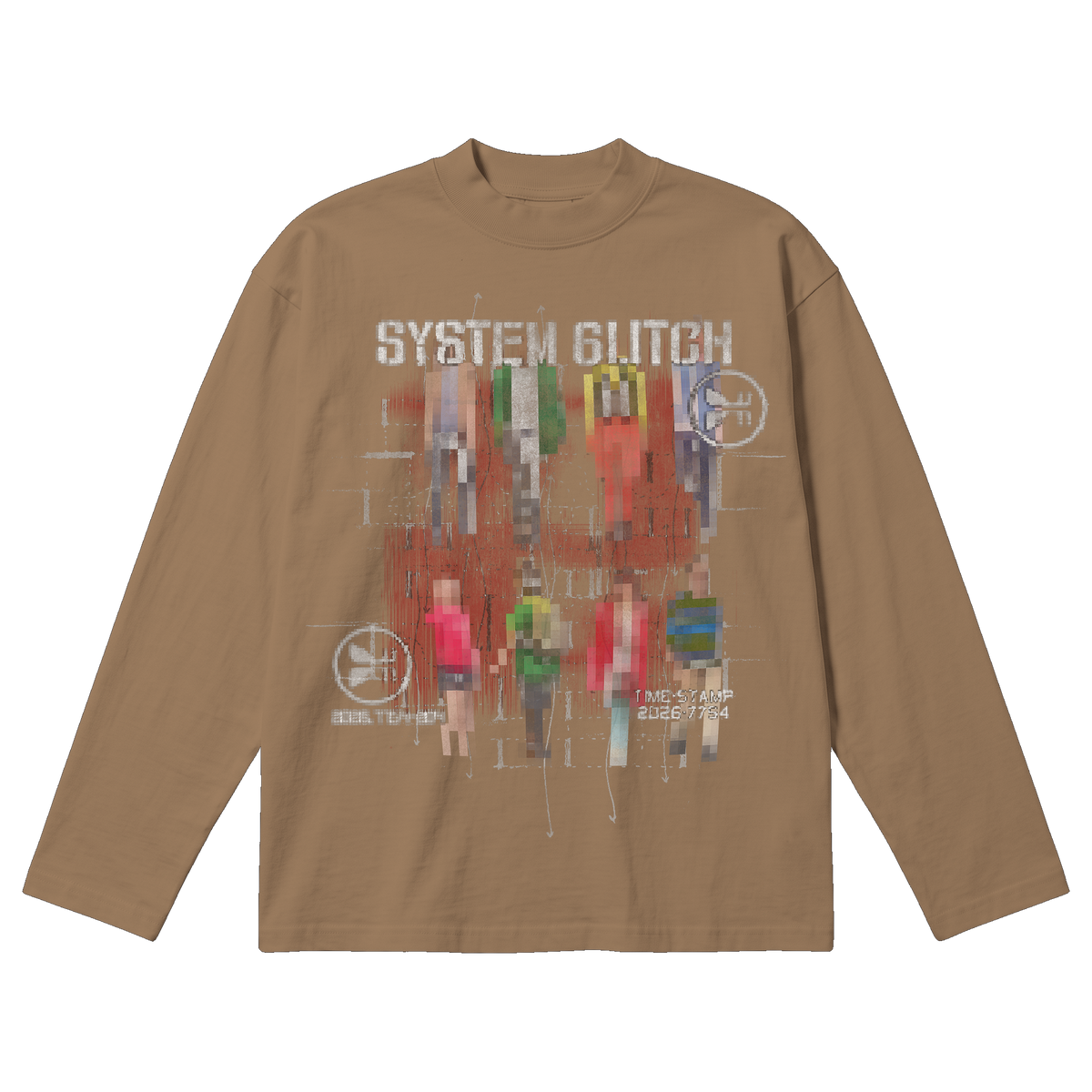 System Glitch Baggy L/S Tee - Latte