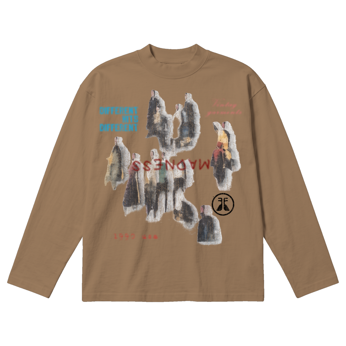 Water Damage Baggy L/S Tee - Latte