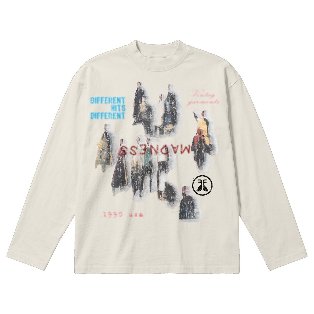 Water Damage Baggy L/S Tee - Off White