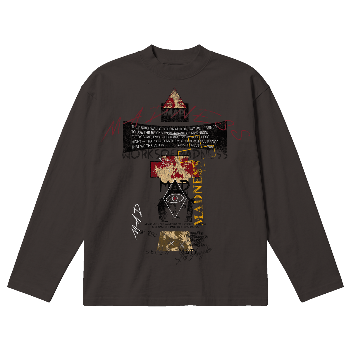 Mad Anthem Baggy L/S Tee - Off Black