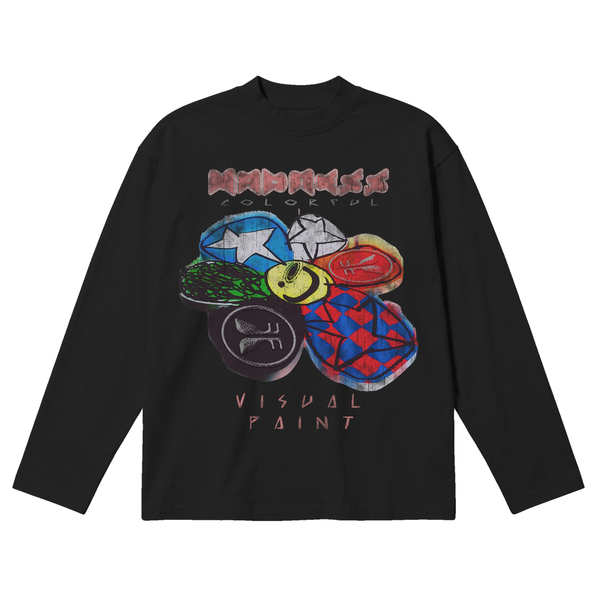 Visual Paint Baggy L/S Tee - Black