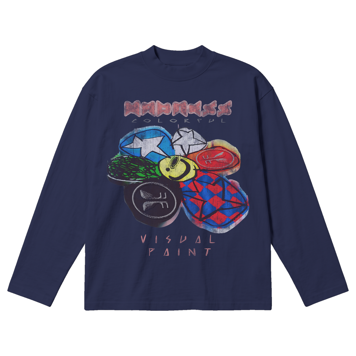 Visual Paint Baggy L/S Tee - Blue