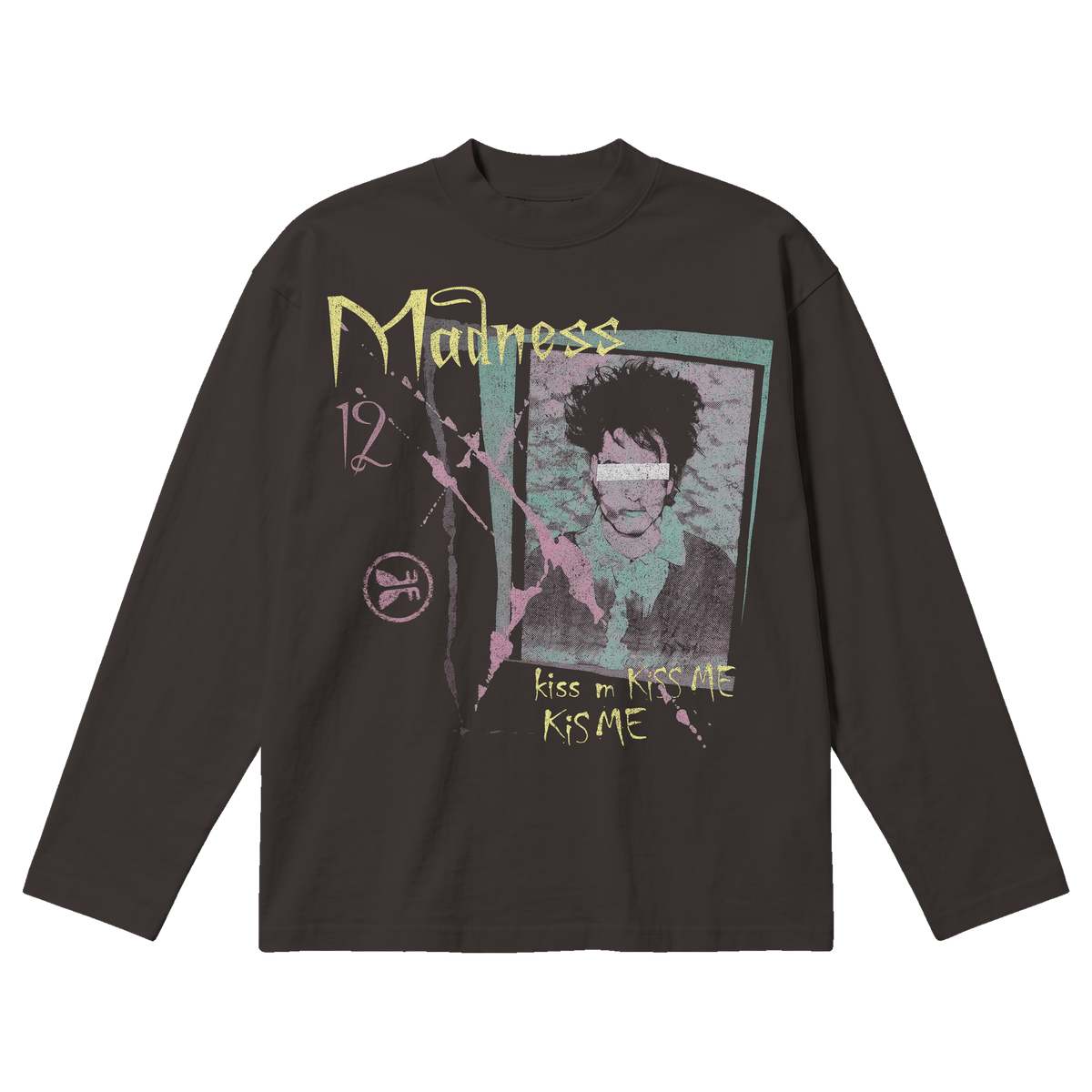 Kiss Me Baggy L/S Tee - Off Black