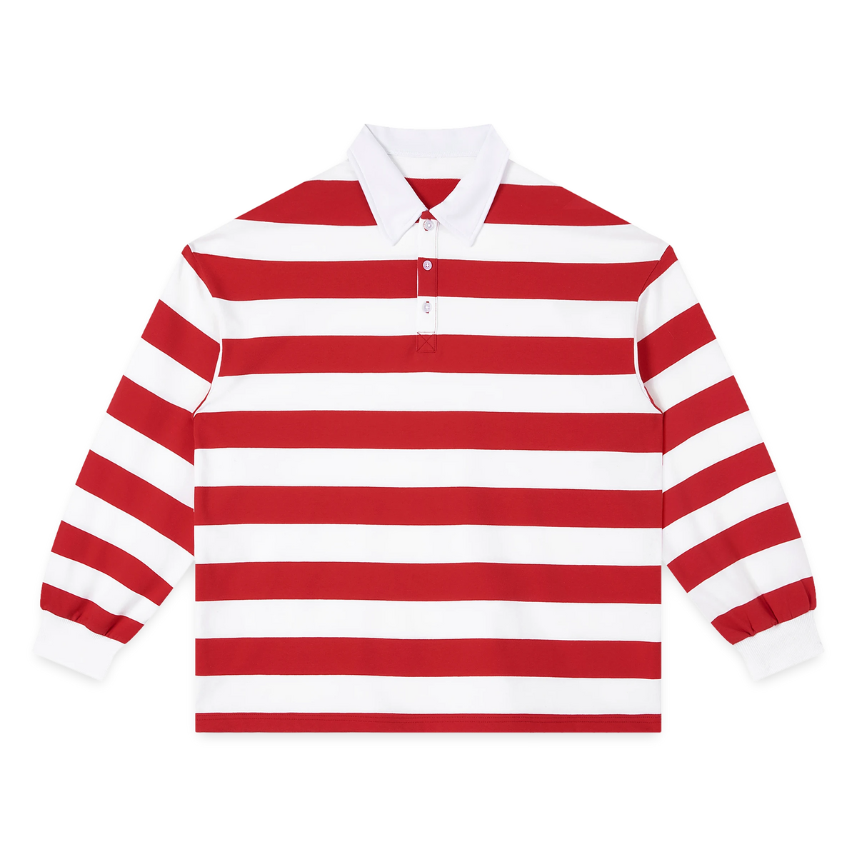 Blank Stripe Polo - Red