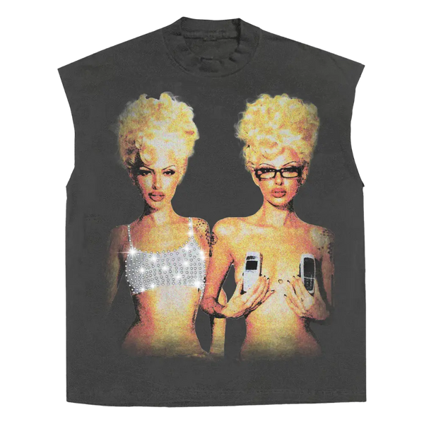 Blondes Rhinestone Sleeveless Tee WorksOfMadness