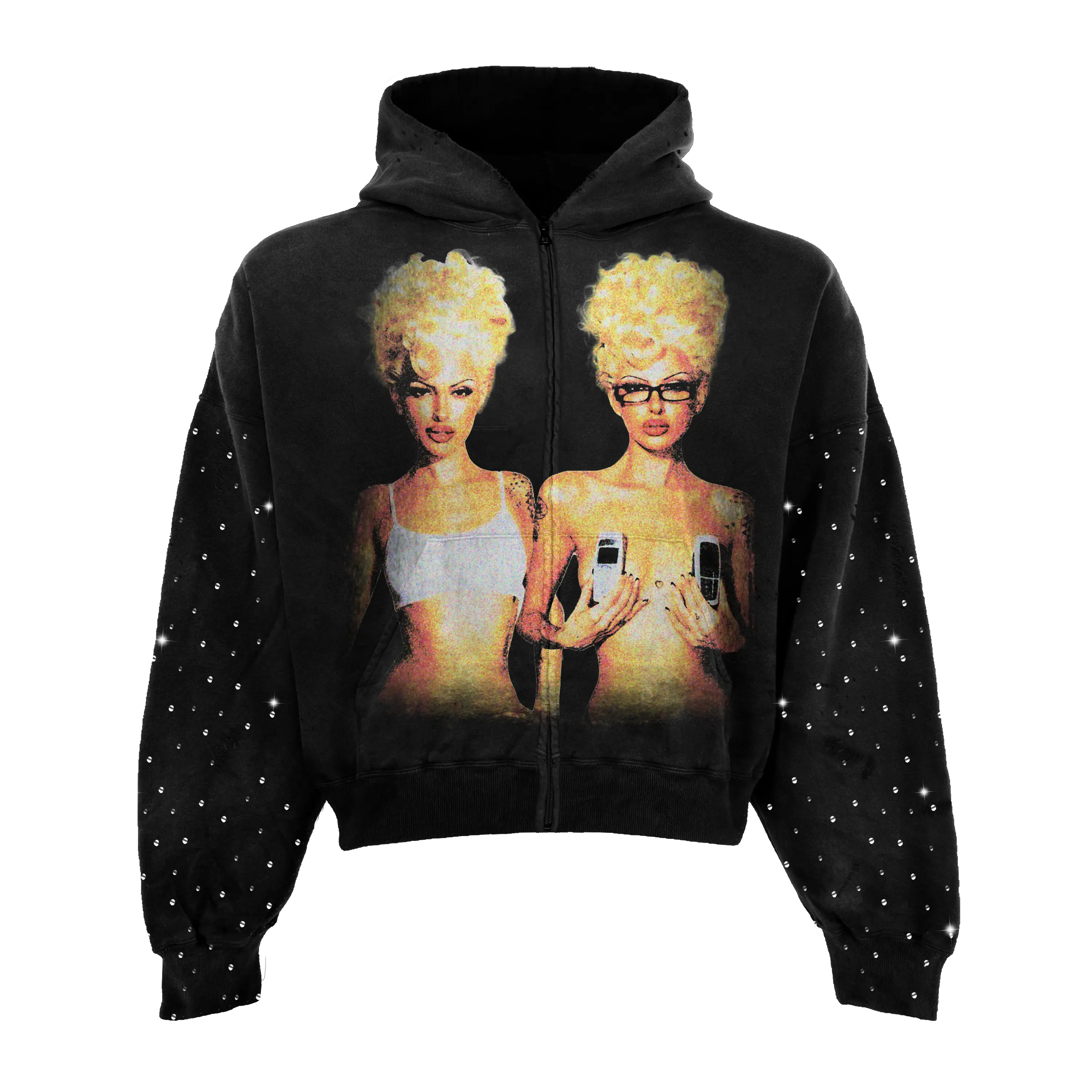 Blondes Rhinestone Zip Up WorksOfMadness