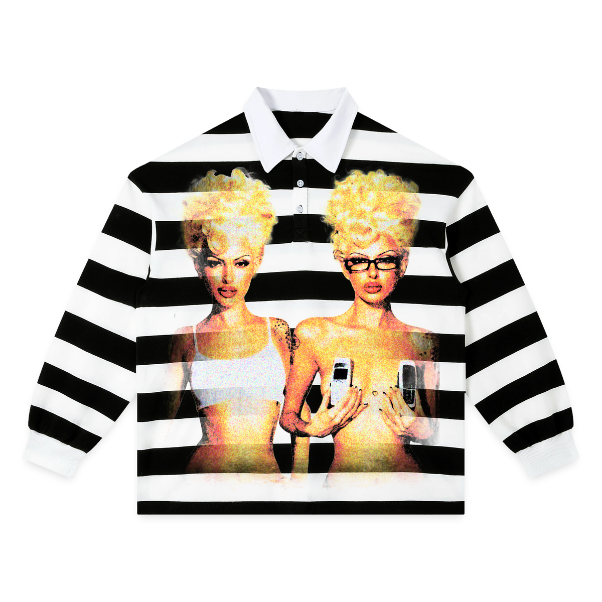 Blondes Stripe Polo - Black