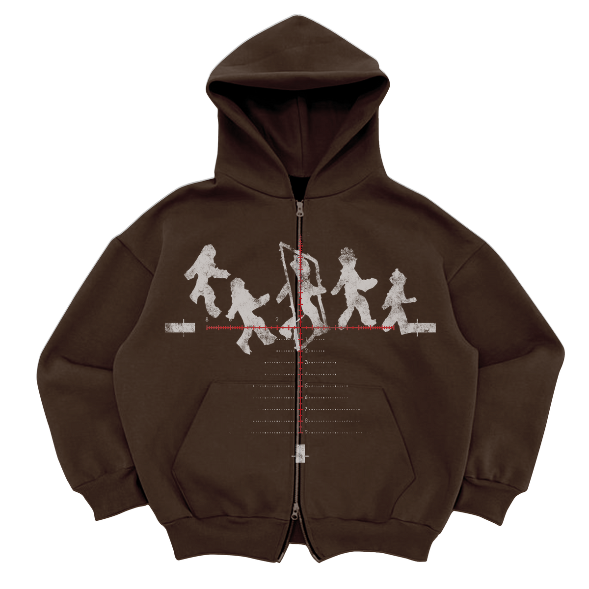Crosshair Zip Up - Brown