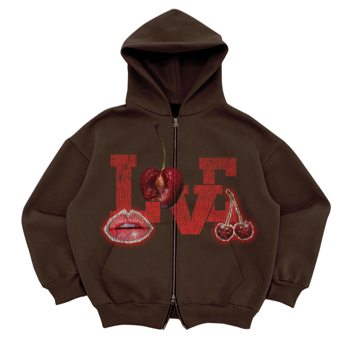 Love Zip Up - Brown