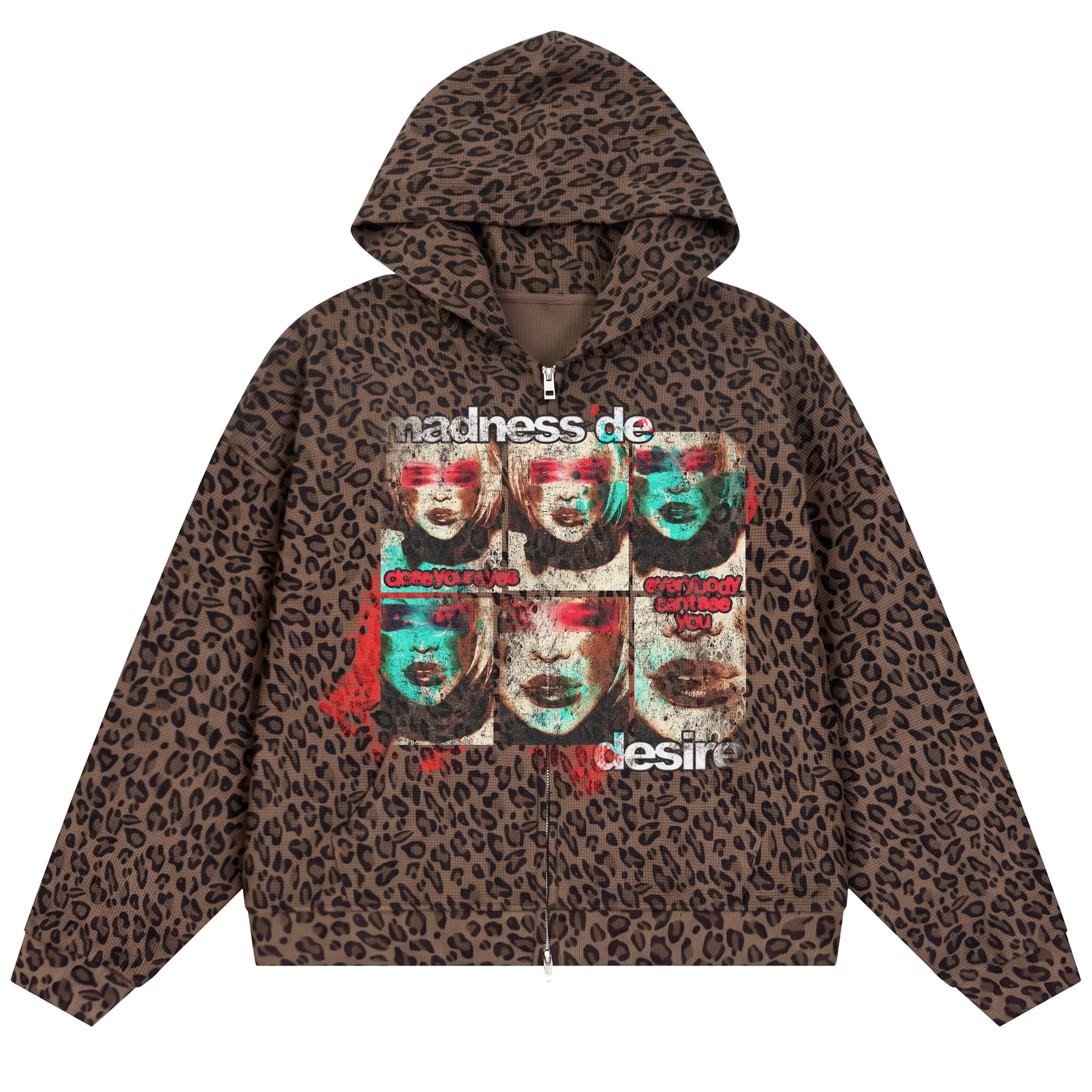 Desire Waffle Zip Up - Cheetah