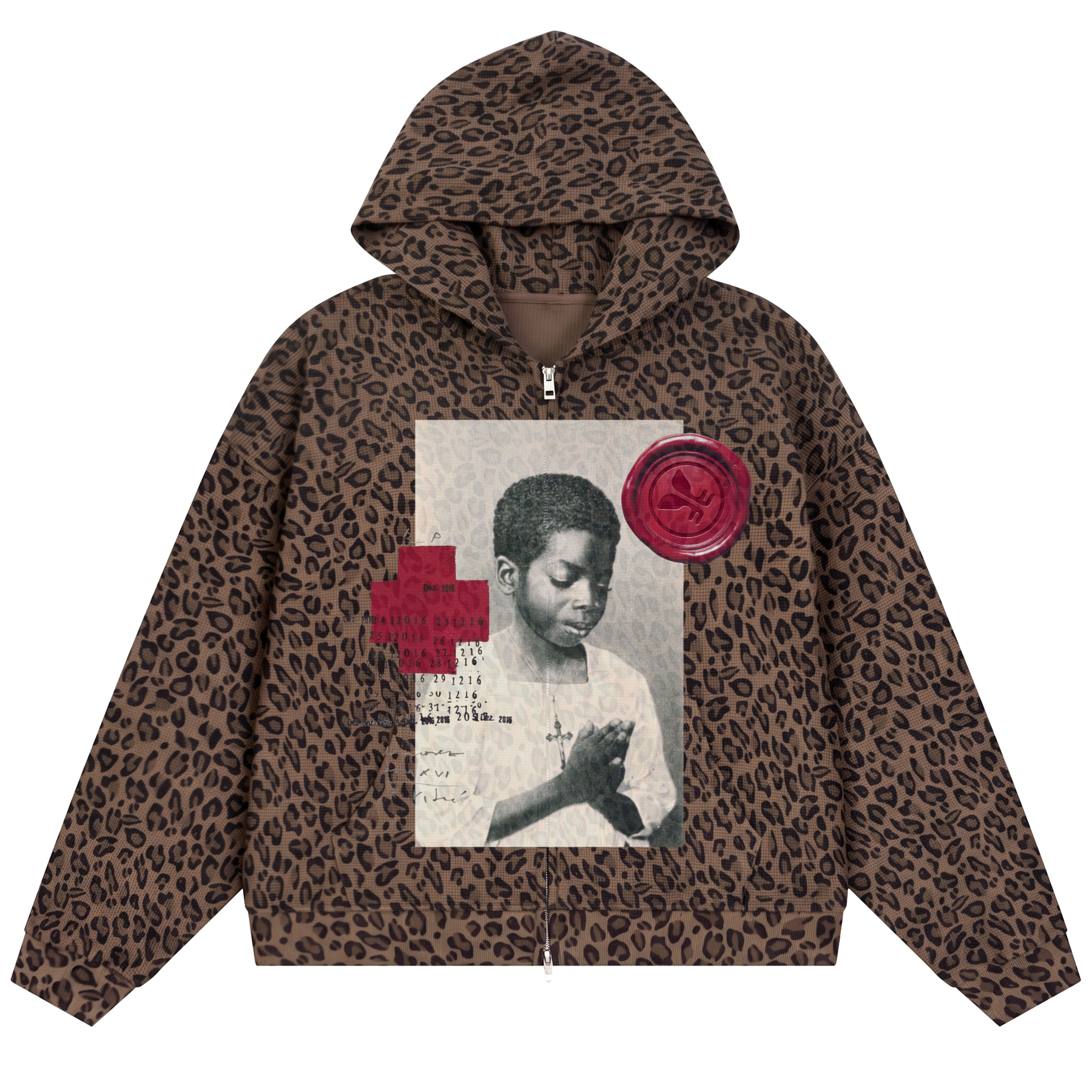 Devotion Waffle Zip Up - Cheetah
