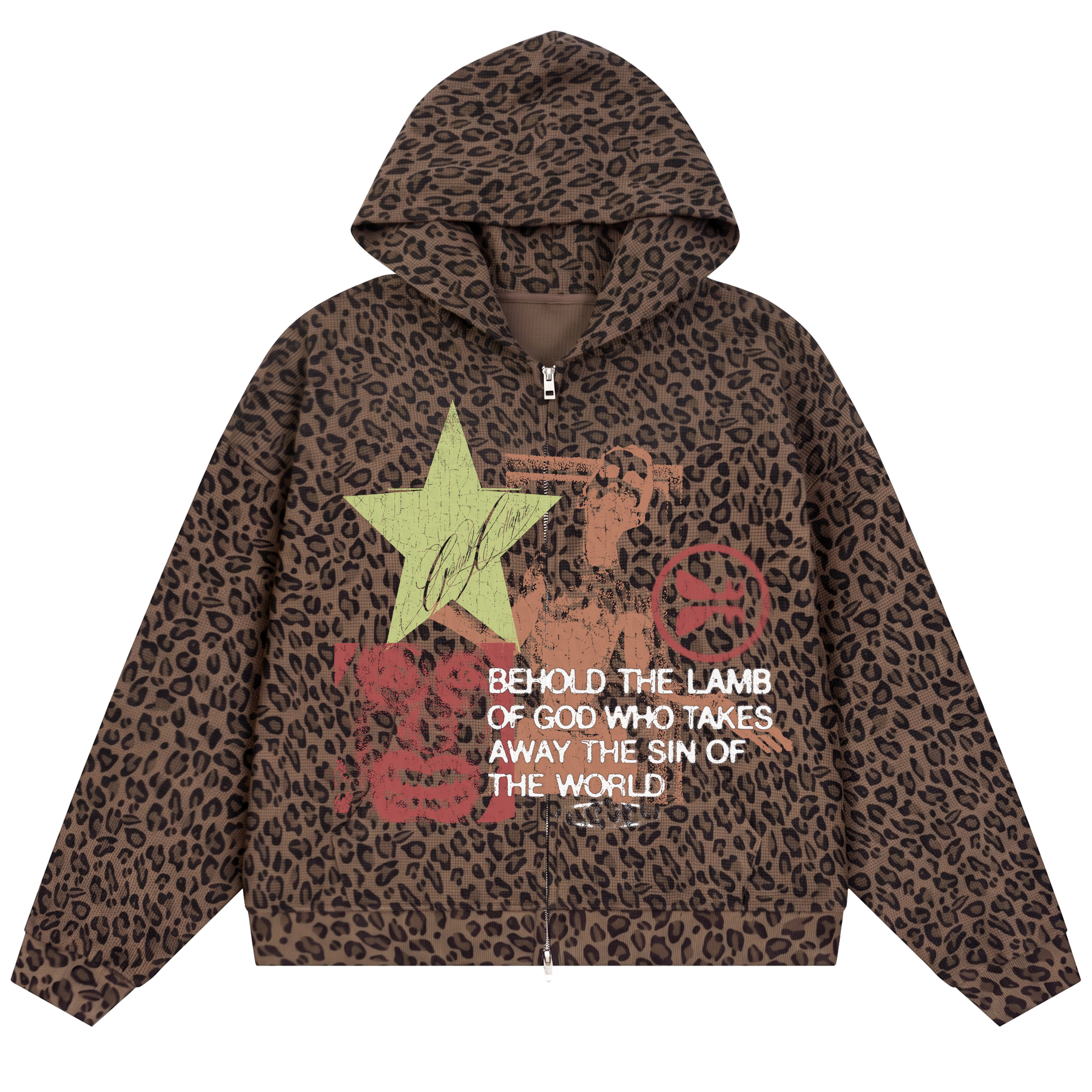 Expression Waffle Zip Up - Cheetah