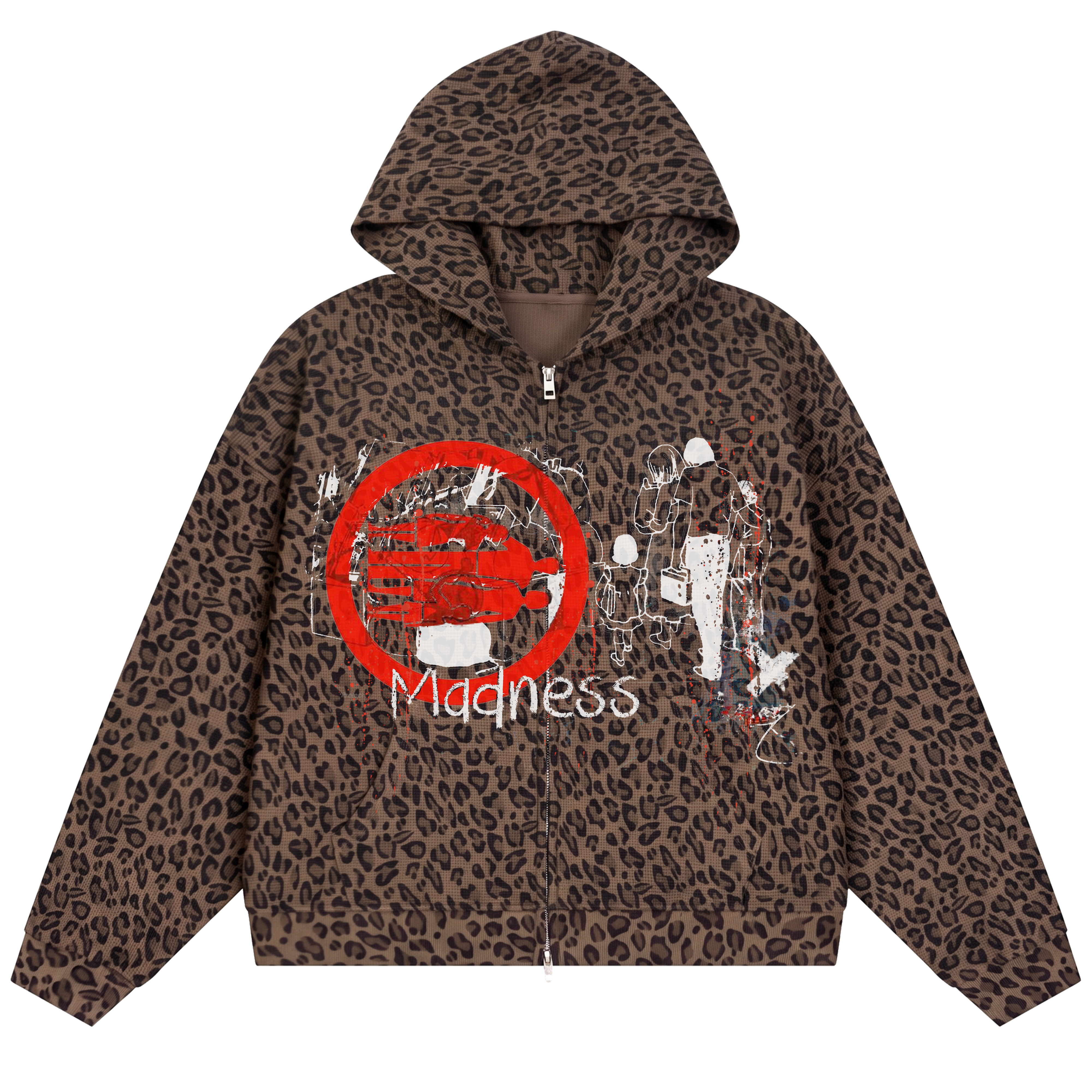 Fragments Waffle Zip Up - Cheetah