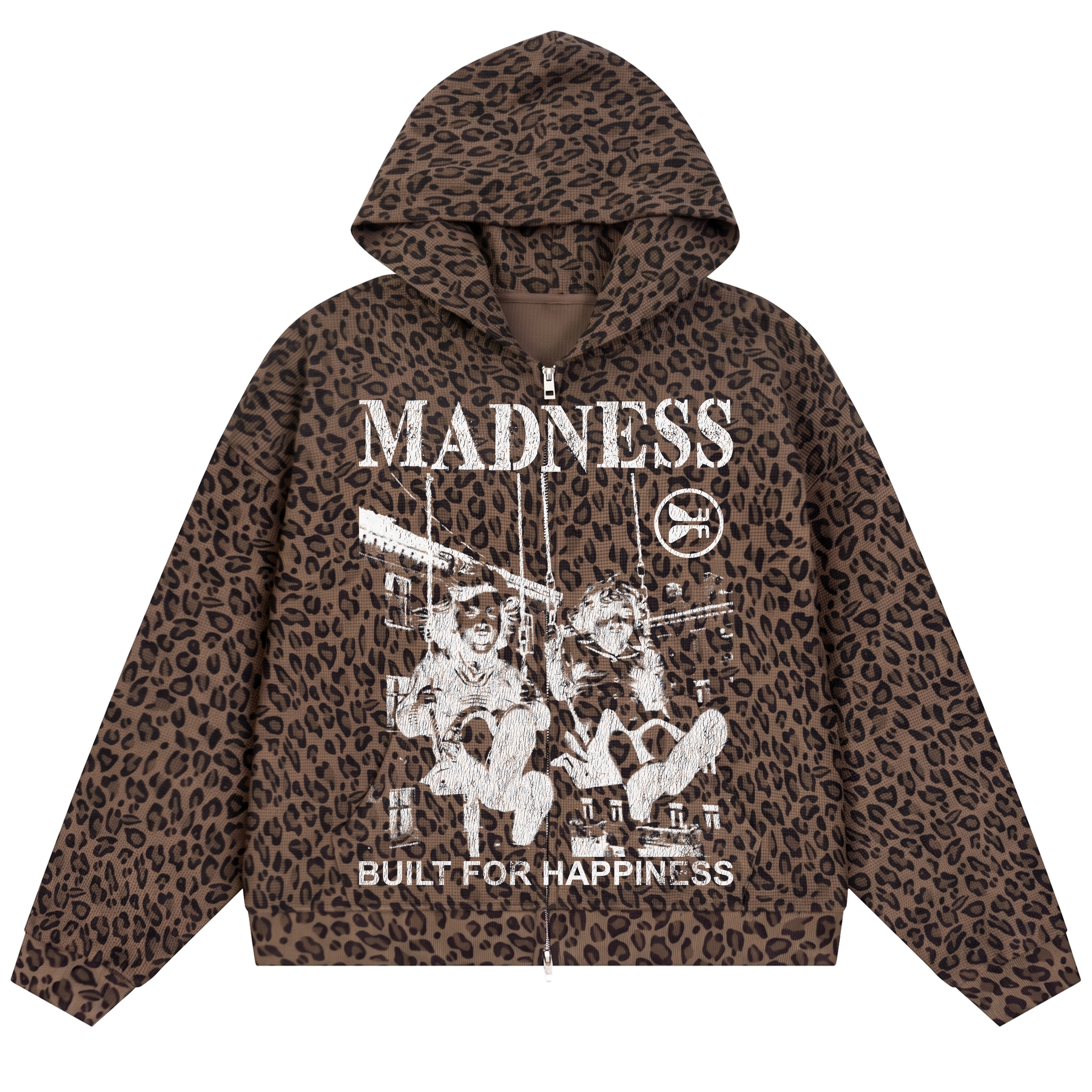 Happiness Waffle Zip Up - Cheetah