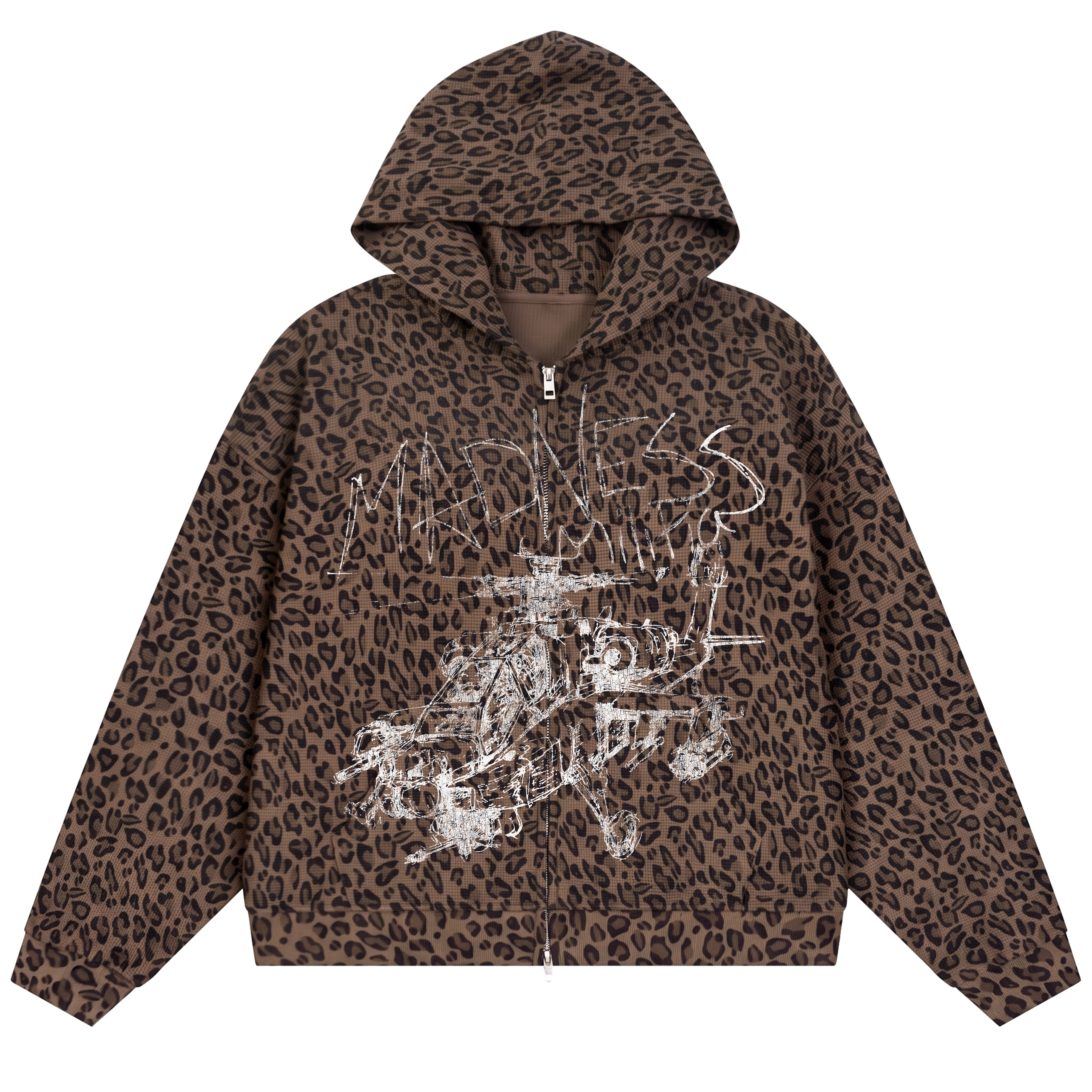 Mad Militia Waffle Zip Up - Cheetah