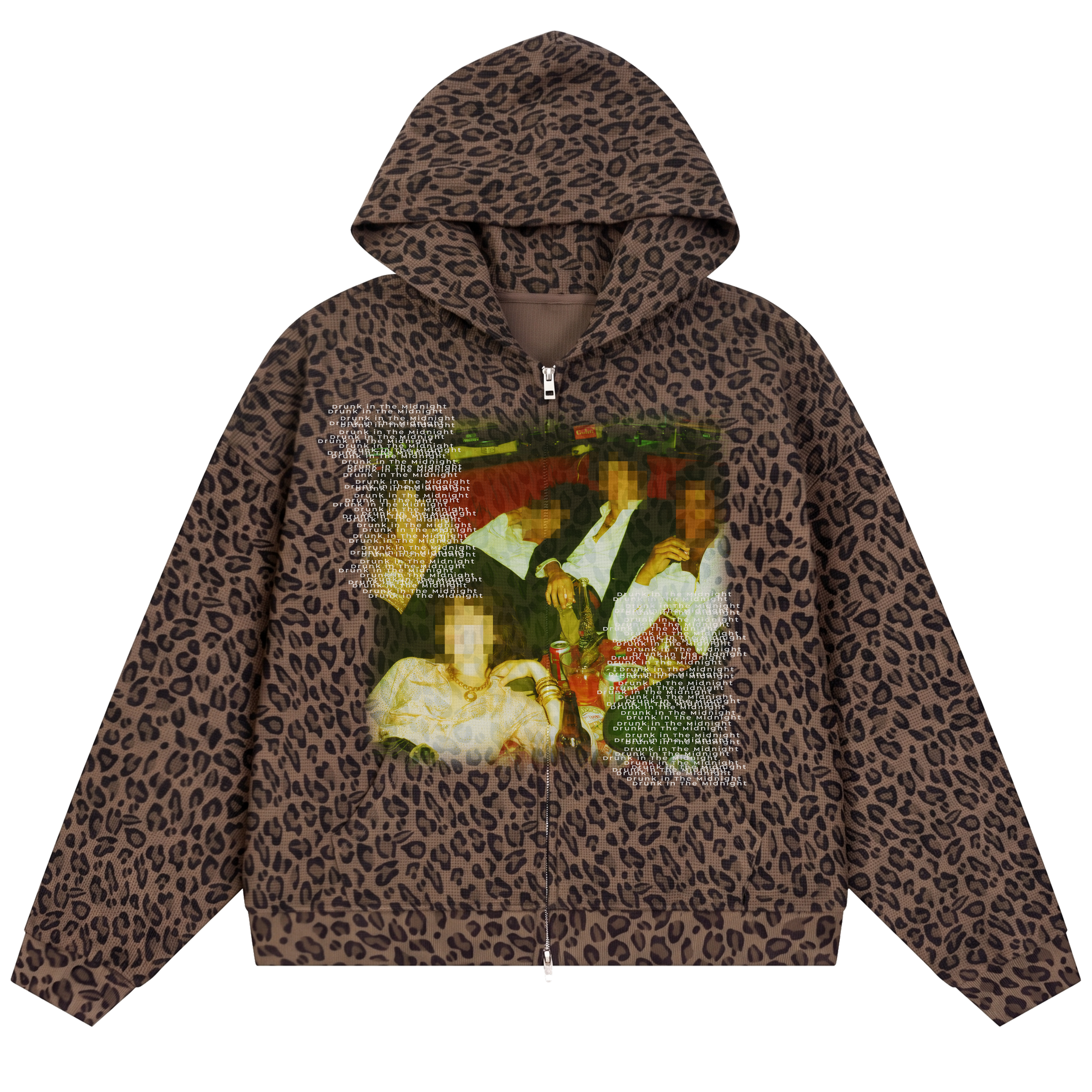 Mafia Waffle Zip Up - Cheetah