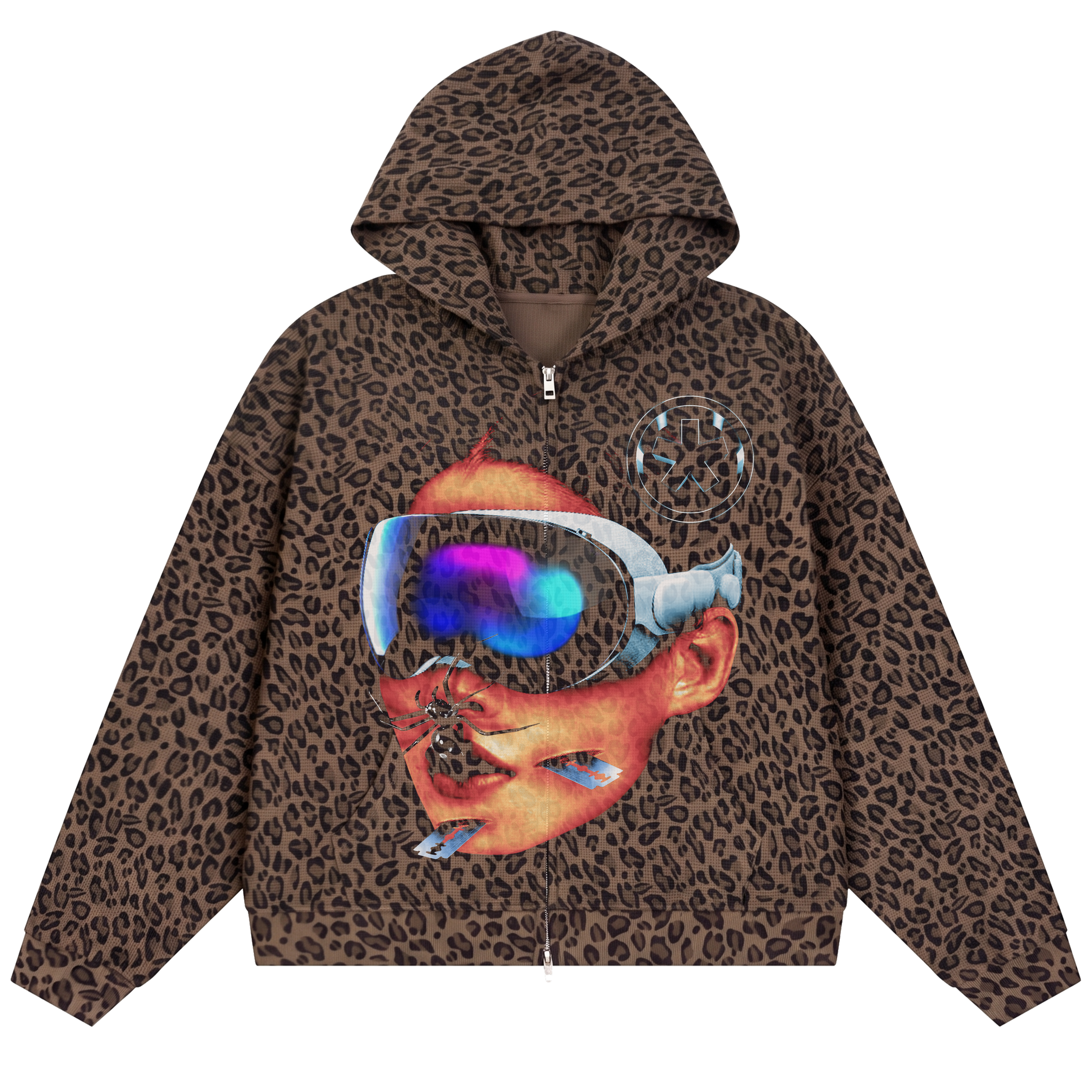 Vision Waffle Zip Up - Cheetah