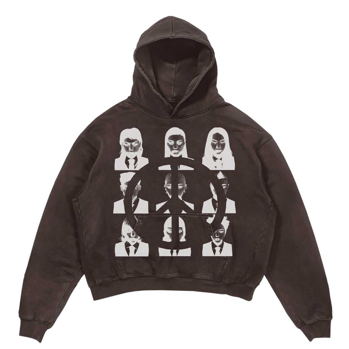 Faces Hoodie - Brown