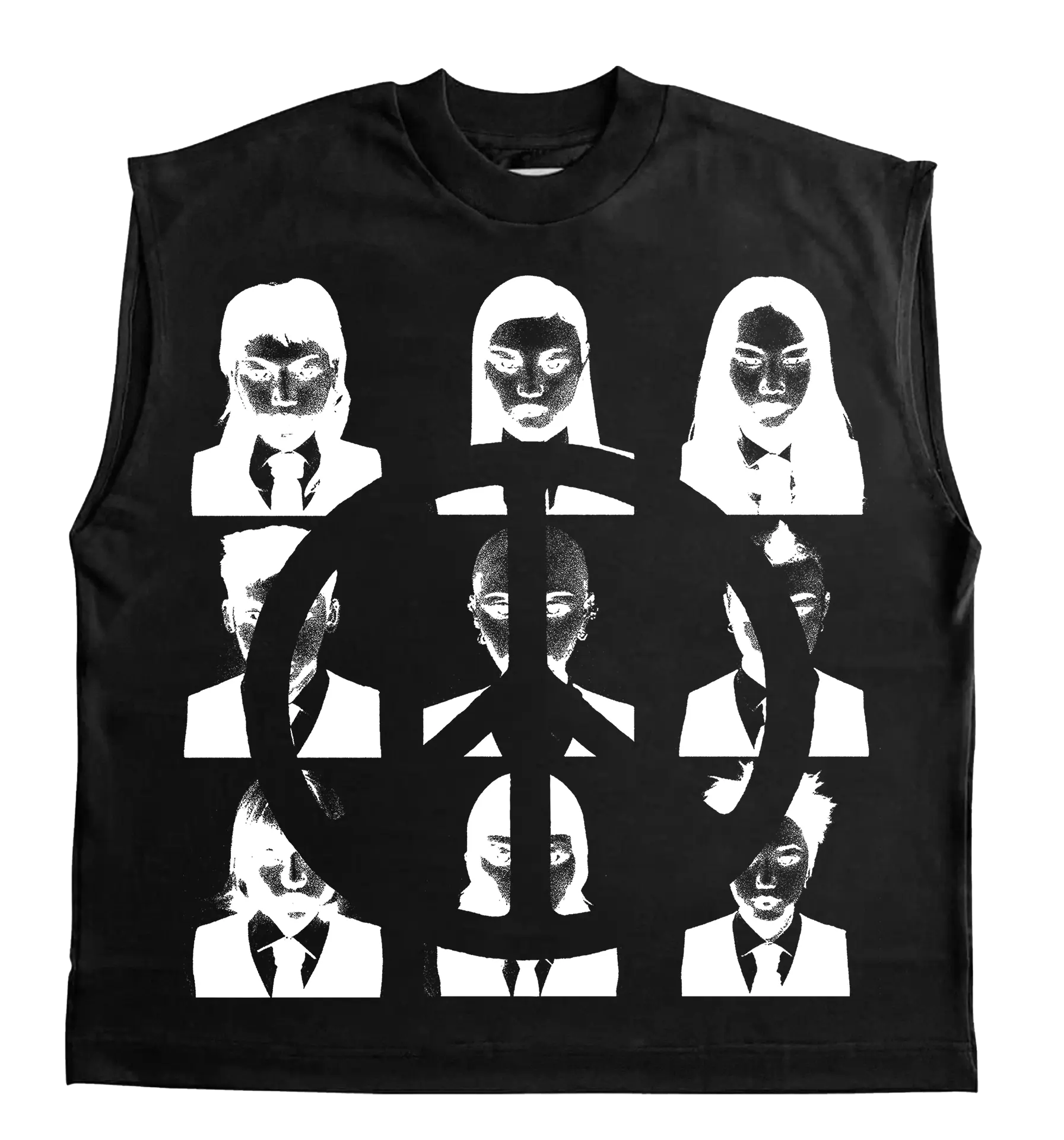 Faces Sleeveless Tee WorksOfMadness