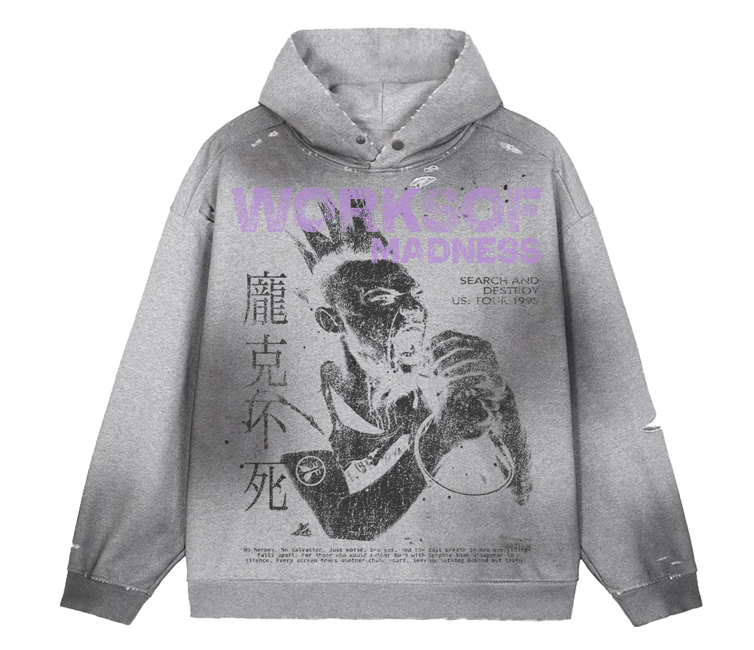 Mutually Assured Faded Distress Hoodie