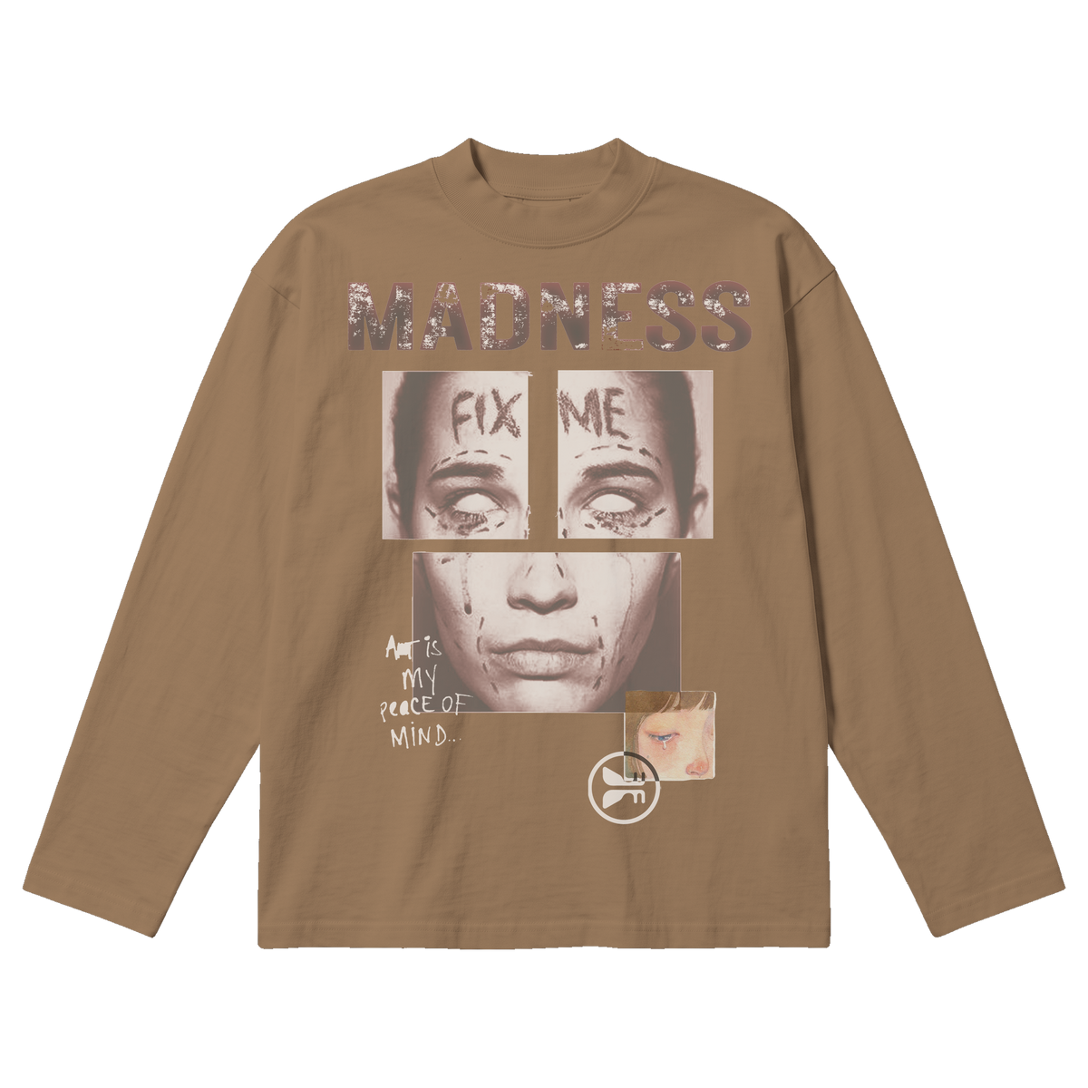 Fix Me Baggy L/S Tee - Latte