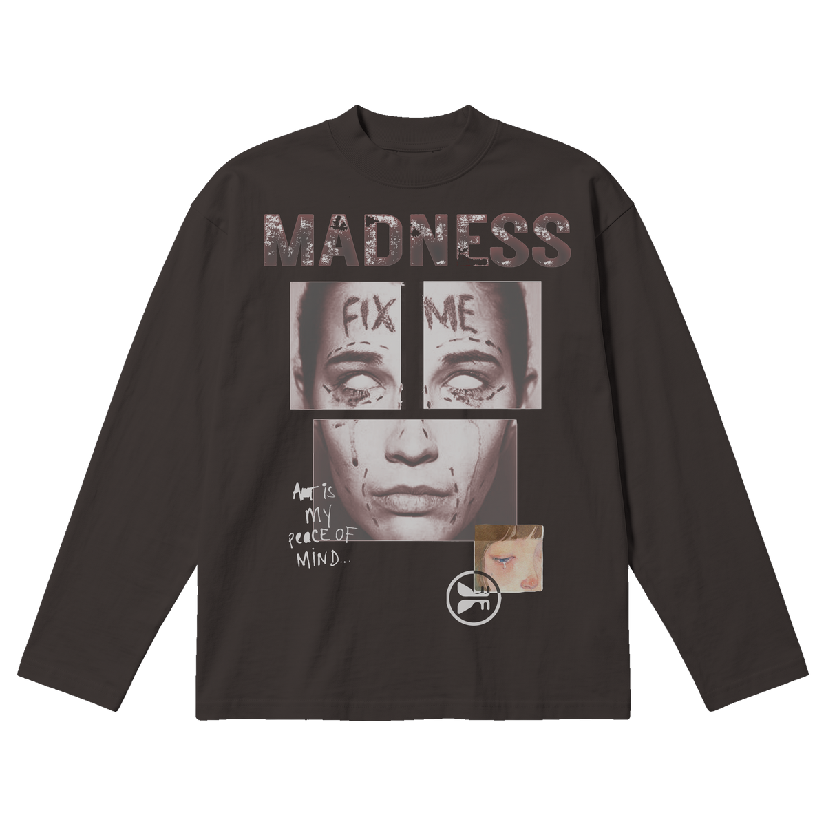 Fix Me Baggy L/S Tee - Off Black