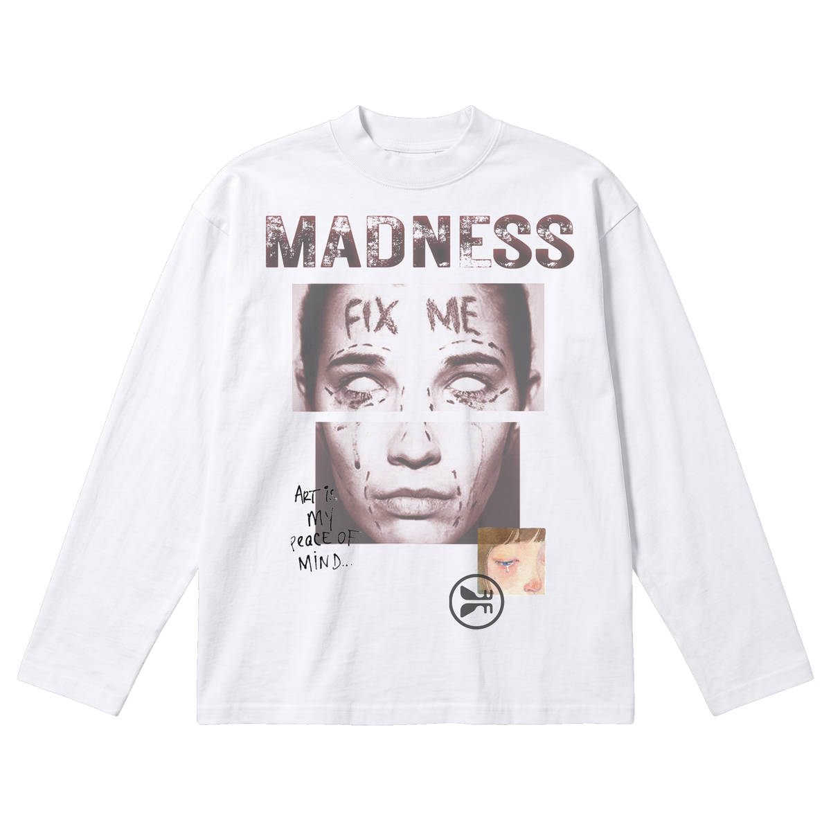 Fix Me Baggy L/S Tee - White