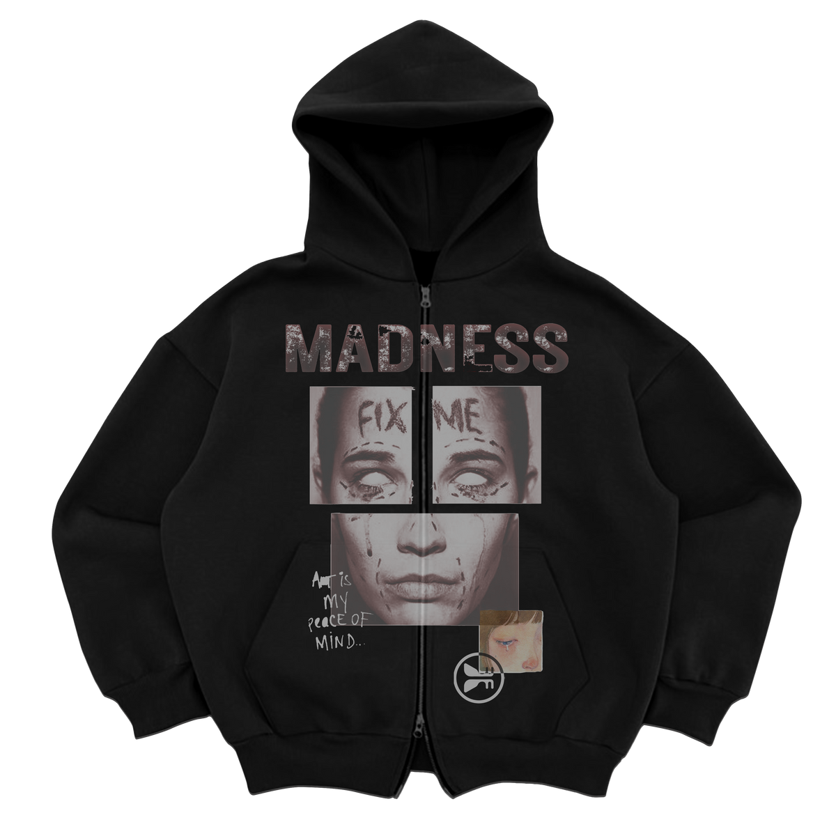 Fix Me Zip Up - Black