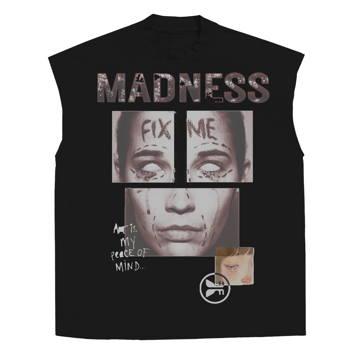 Fix Me Sleeveless Tee - Black