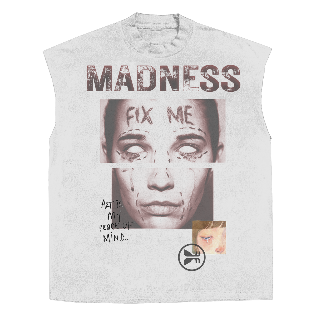 Fix Me Sleeveless Tee - White
